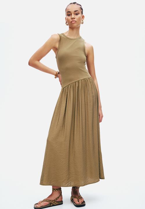 H&M - Flared-skirt dress - khaki green
