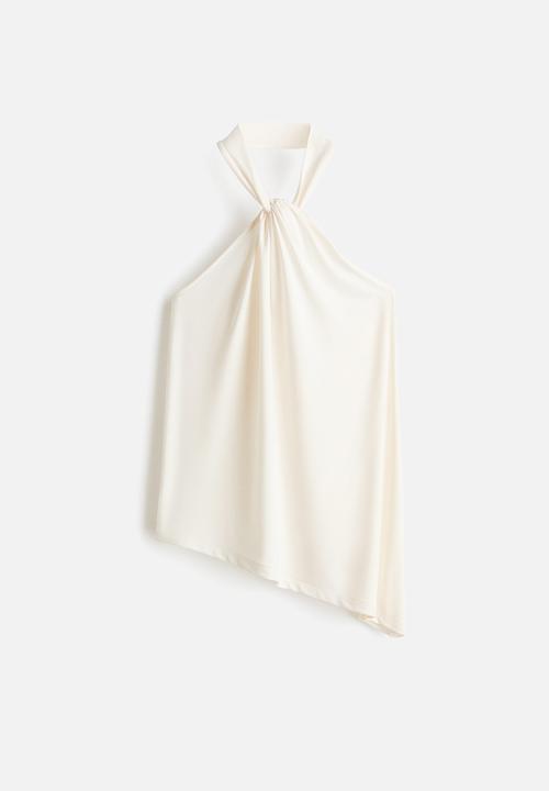 H&M - Draped halterneck top - white