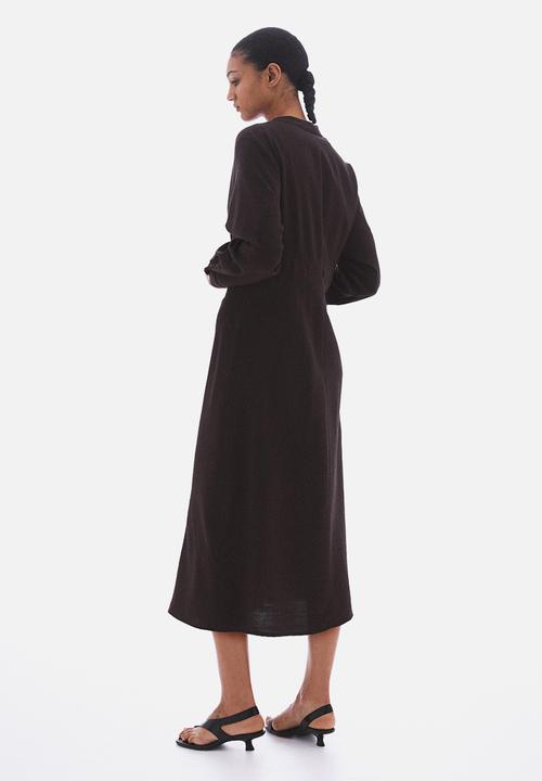 H&M - Tie-belt dress - dark brown