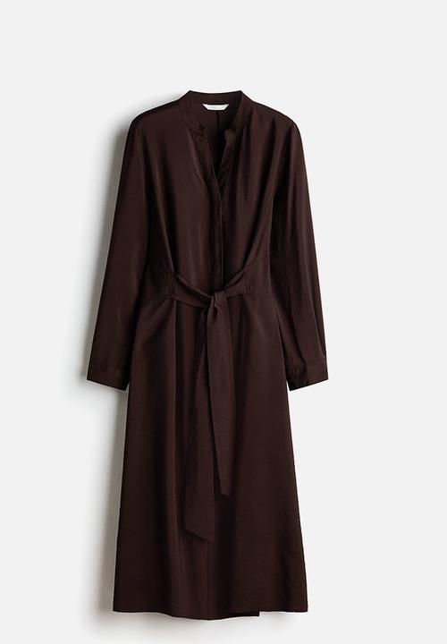 H&M - Tie-belt dress - dark brown