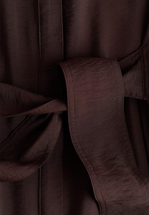 H&M - Tie-belt dress - dark brown
