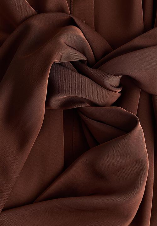 H&M - Tie-detail shirt dress - rust brown