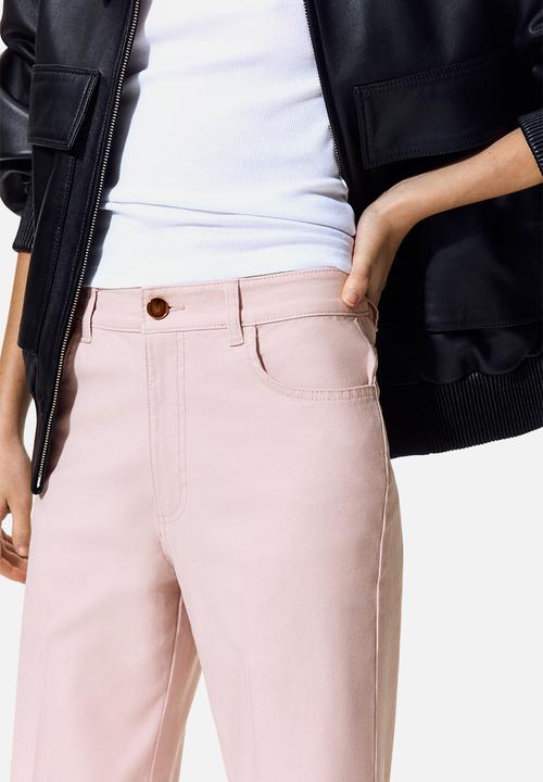 H&M - Bootcut cotton canvas trousers - light pink