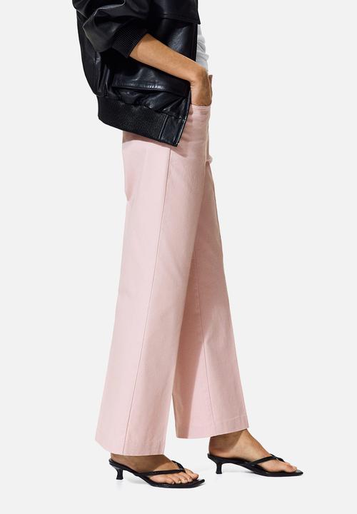 H&M - Bootcut cotton canvas trousers - light pink