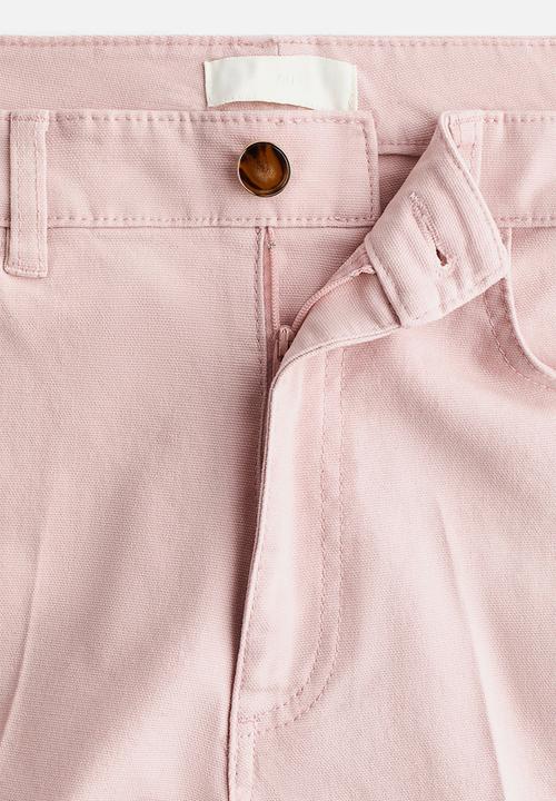 H&M - Bootcut cotton canvas trousers - light pink