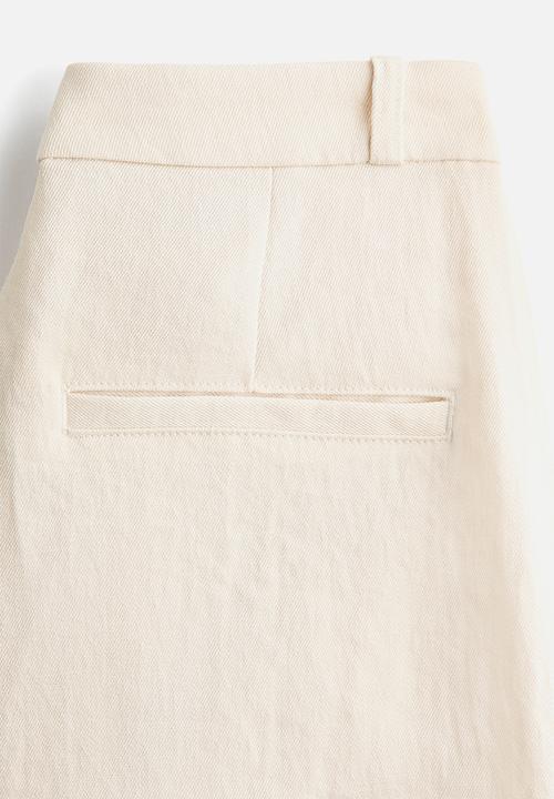H&M - Wide tailored trousers - light beige
