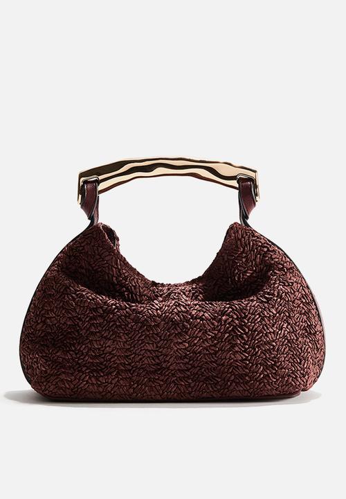 H&M - Metal-handle handbag - dark brown