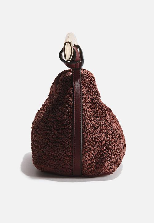 H&M - Metal-handle handbag - dark brown