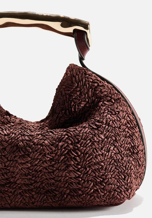 H&M - Metal-handle handbag - dark brown