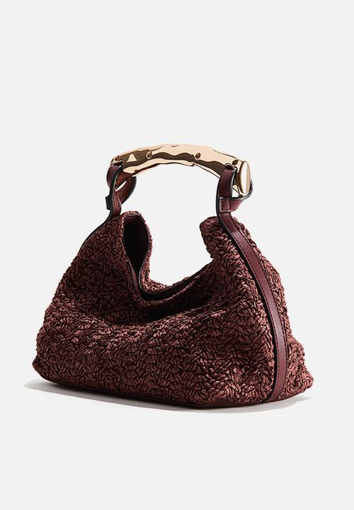 H&M - Metal-handle handbag - dark brown