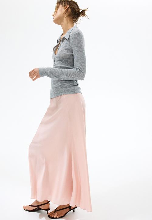 H&M - Viscose-blend maxi skirt - peach pink