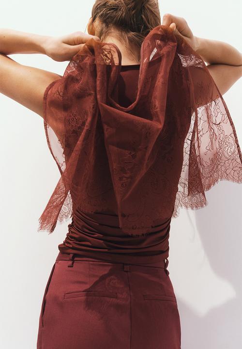 H&M - Lace hip scarf - terracotta
