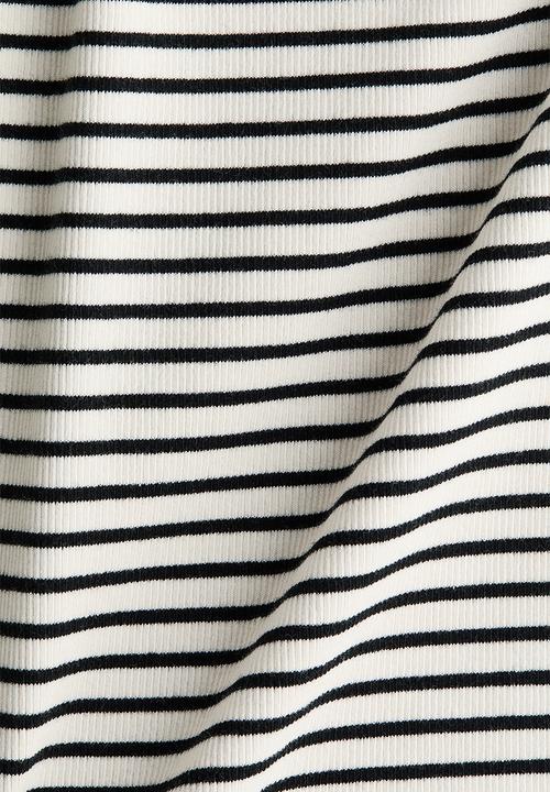 H&M - Ribbed strappy top - black/striped