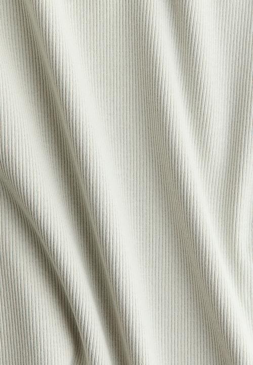 H&M - Boat-neck cotton top - light dusty green