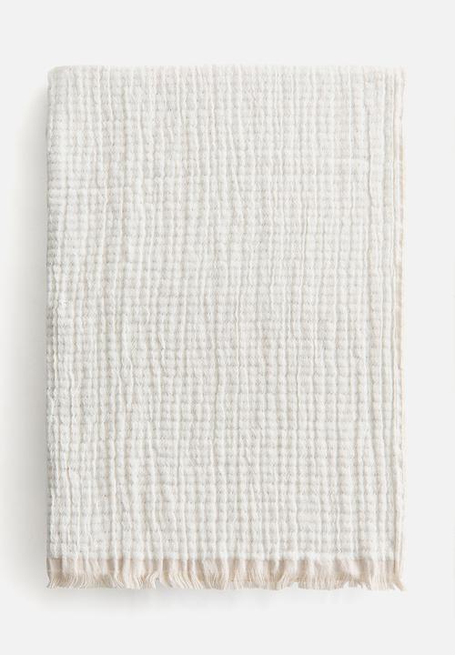 H&M - Cotton muslin blanket - white/light beige