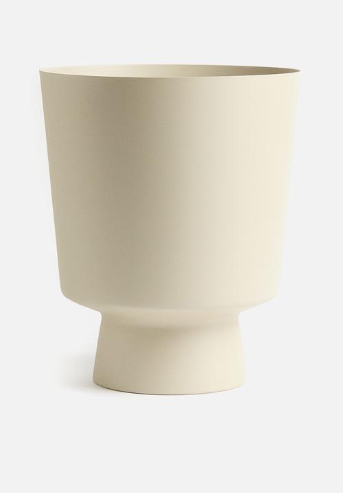 H&M - Large metal plant pot - light beige
