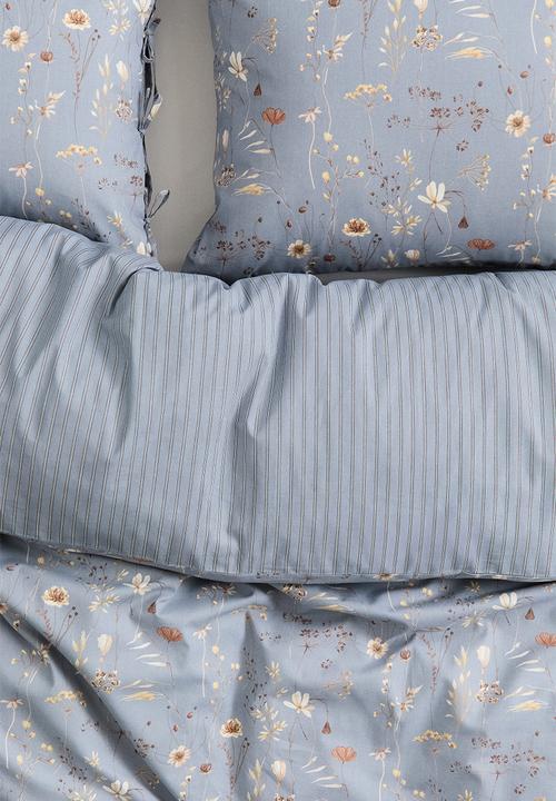 H&M - Floral double/king duvet cover set - dusty blue/floral