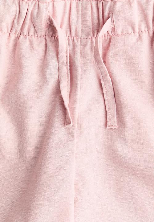 H&M - Linen-blend shorts - light pink