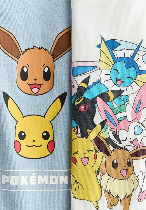 H&M - 2-Pack T-shirts - light blue/pokemon