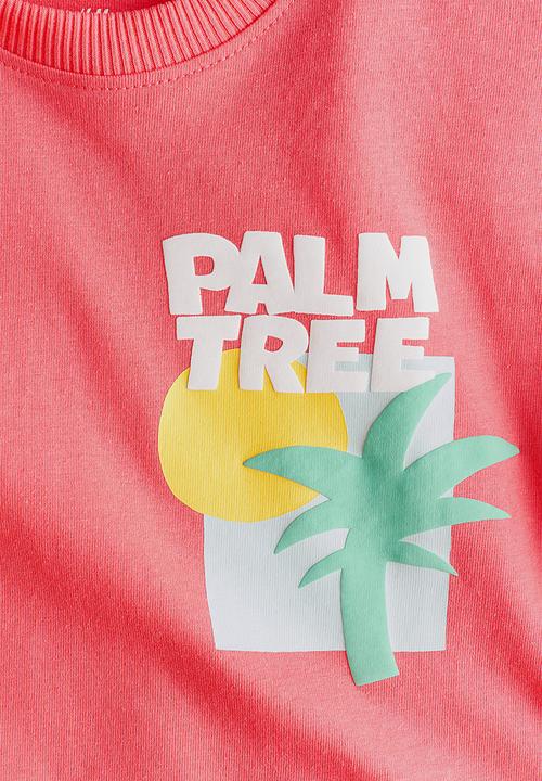 H&M - Printed T-shirt - pink/palm tree