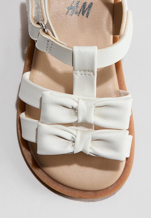 H&M - Appliquéd strappy sandals - white