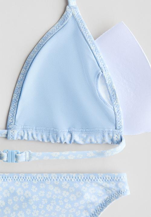 H&M - Triangle bikini - light blue/floral