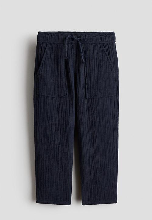 H&M - Muslin drawstring trousers - navy blue