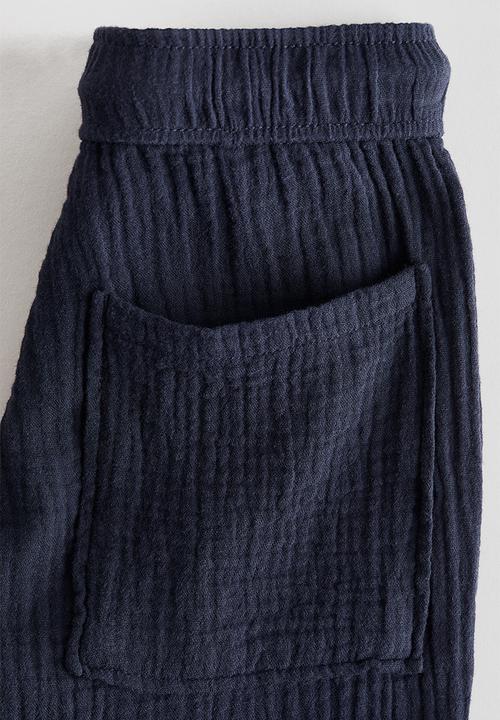 H&M - Muslin drawstring trousers - navy blue
