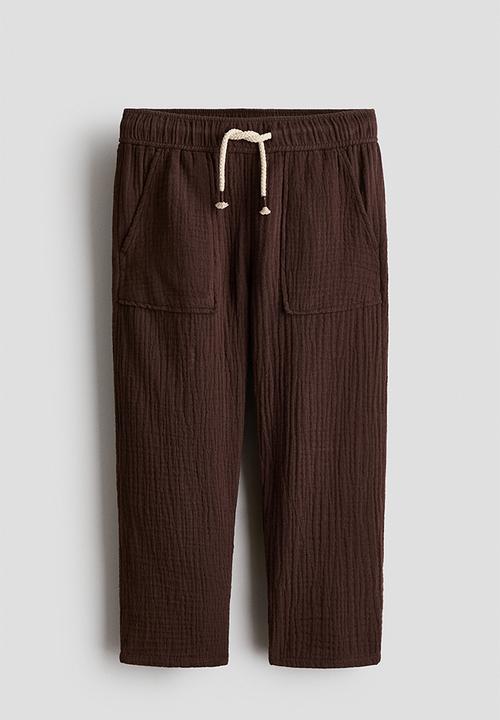 H&M - Muslin drawstring trousers - dark brown
