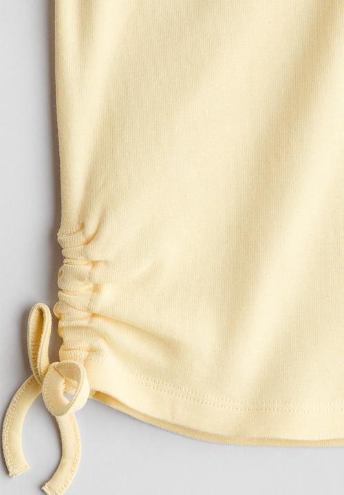 H&M - Drawstring-detail cotton top - light yellow