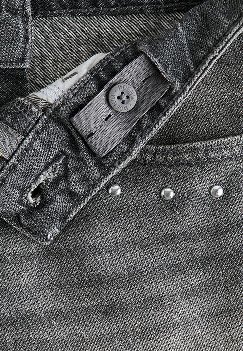 H&M - Embroidery-detail denim shorts - denim grey/studs