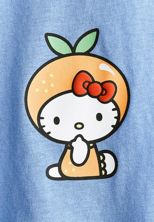 H&M - Printed T-shirt - blue/hello kitty