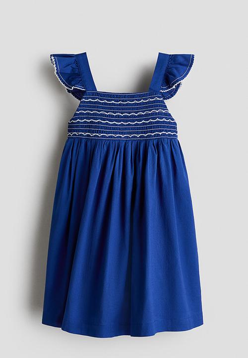 H&M - Smocked cotton dress - bright blue
