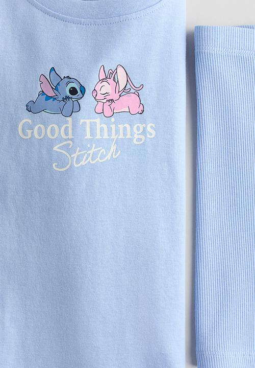 H&M - 2-piece printed cotton set - light blue/lilo & stitch