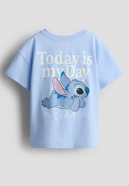 H&M - 2-piece printed cotton set - light blue/lilo & stitch