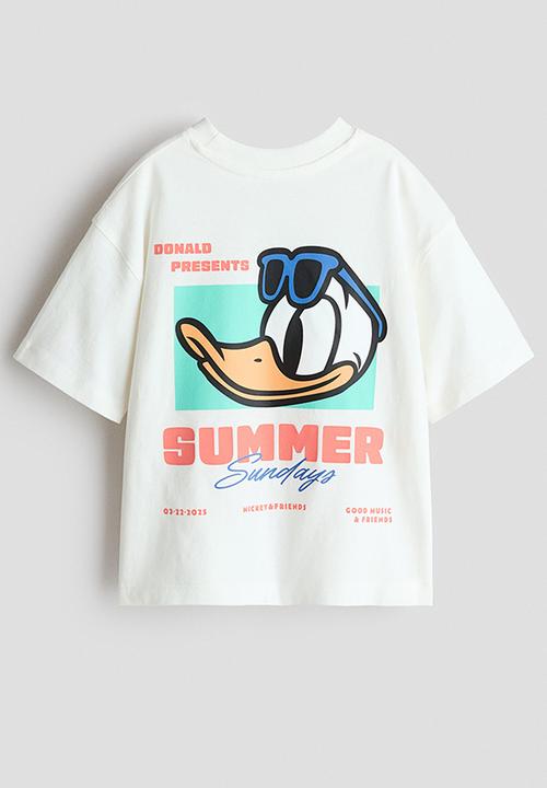 H&M - Oversized printed t-shirt - cream/donald duck