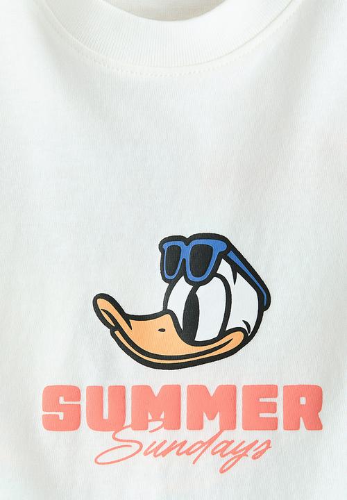 H&M - Oversized printed t-shirt - cream/donald duck