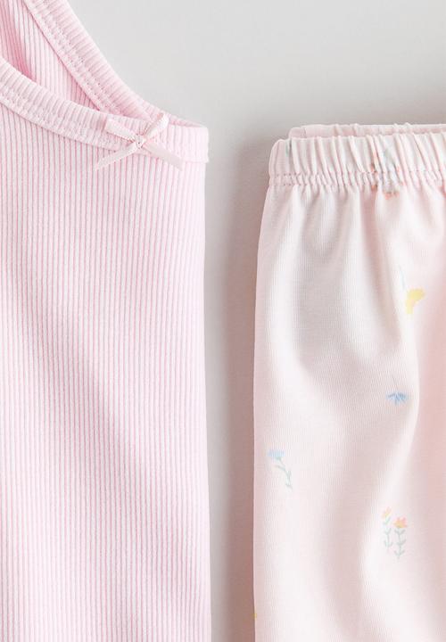 H&M - Cotton pyjamas - light pink/floral