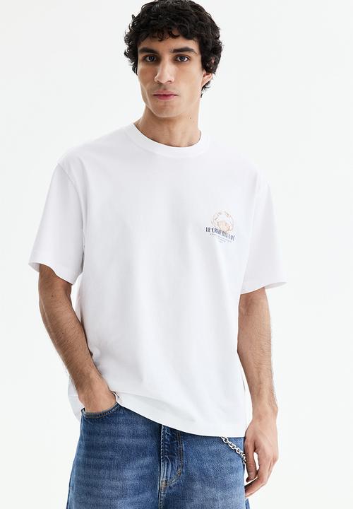 H&M - Loose fit printed t-shirt - white/crab