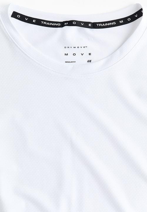 H&M - Mesh sports t-shirt with drymove. - white