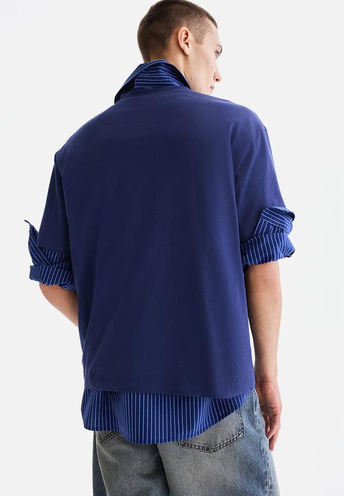H&M - Loose fit printed t-shirt - dark blue/soho nyc