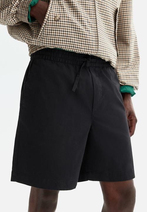 H&M - Relaxed fit cotton shorts - black
