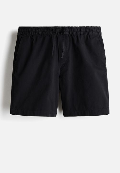 H&M - Relaxed fit cotton shorts - black
