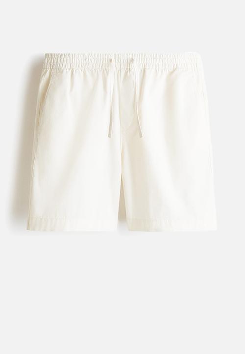 H&M - Relaxed fit cotton shorts - white