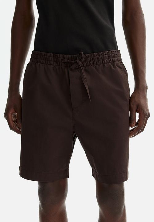 H&M - Relaxed fit cotton shorts - dark brown