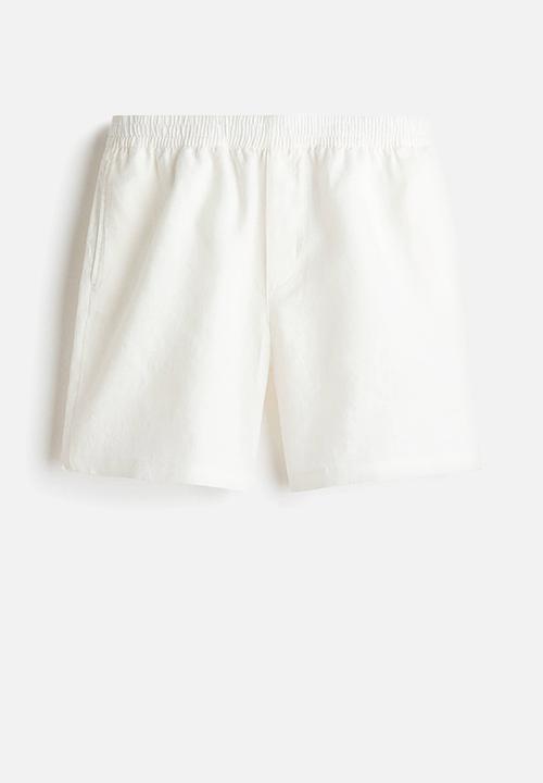 H&M - Relaxed fit linen shorts - white