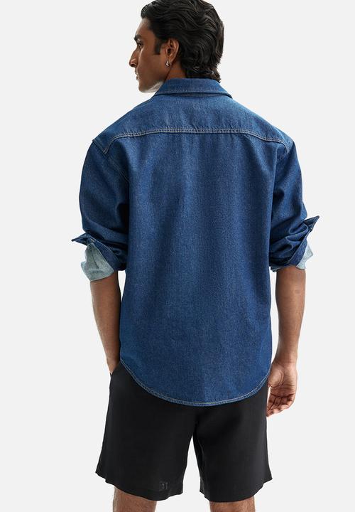 H&M - Relaxed fit linen shorts - black