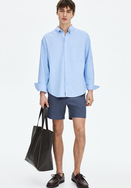 H&M - Regular fit cotton chino shorts - dusty blue