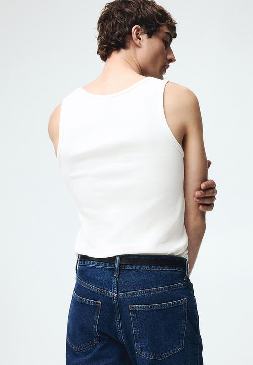 H&M - Slim fit ribbed vest top - white