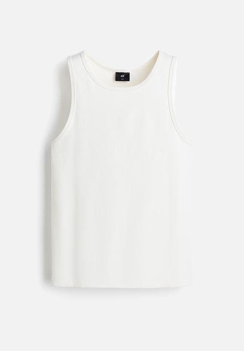 H&M - Slim fit ribbed vest top - white